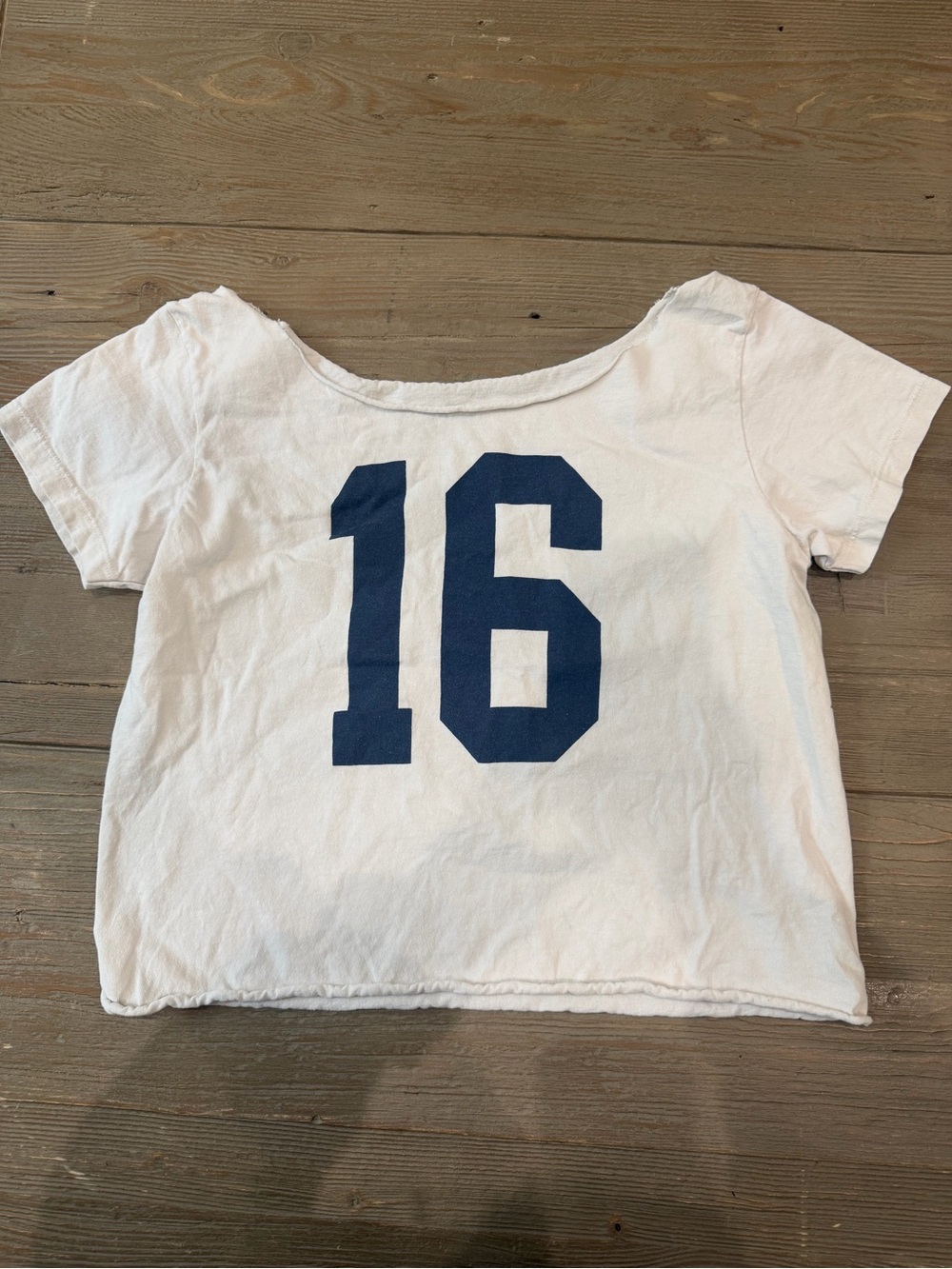 Brandy Melville White Tee with Navy Number 16